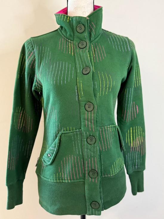 Nomis Tops - Nomis green & pink boho button up sweatshirt SZ SM